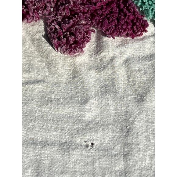 Vintage Chenille Bedspread Coverlet Twin 72x98 Floral Cottage Cutter Crafts - Picture 8 of 14